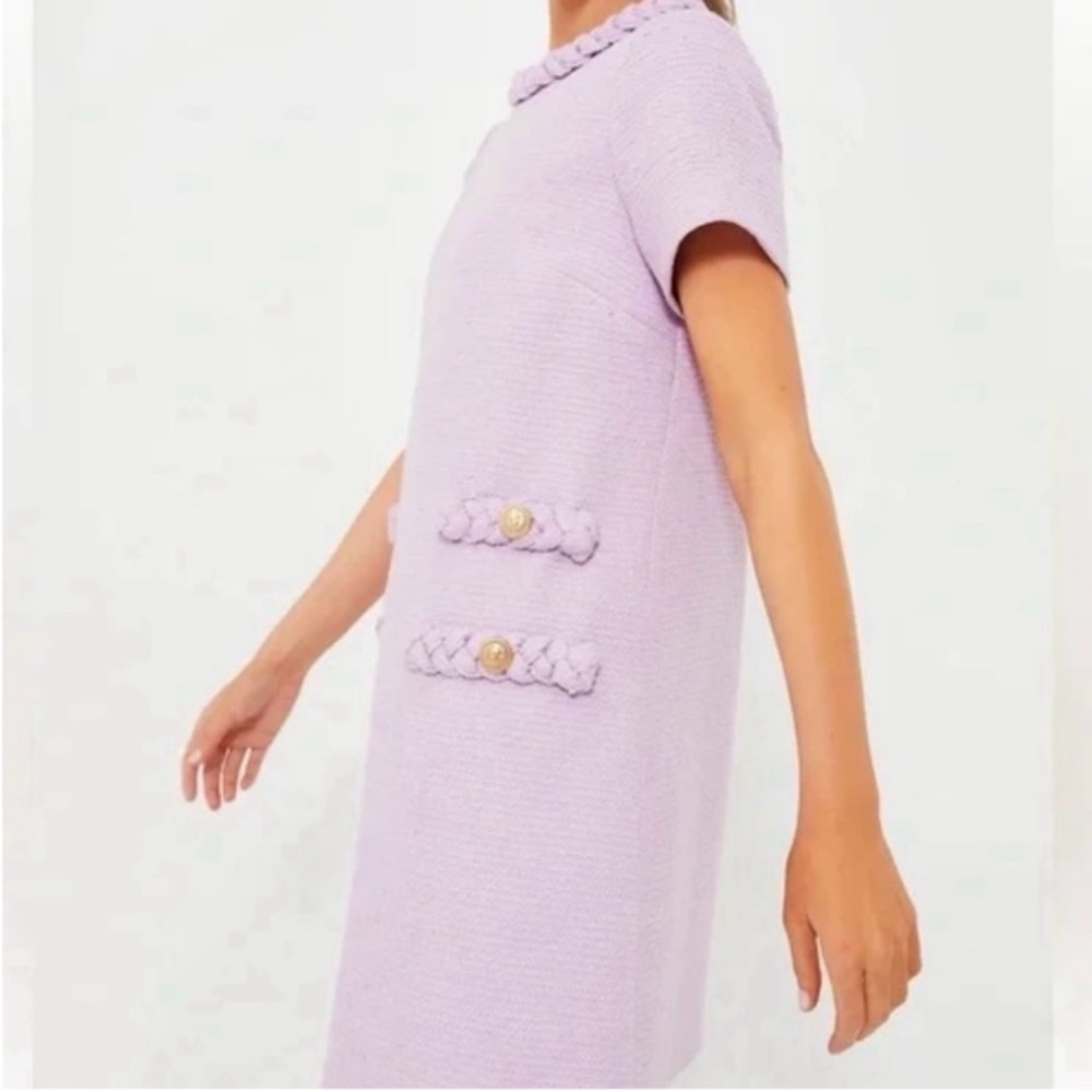 Lilac Tuckernuck Tweed Short Sleeve Dress Sz XL Fits like a sz 14 Misses - Picture 5 of 11